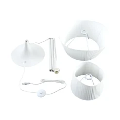 Lindby vloerlamp Eryndor, wit, textiel, Ø 47 cm, E27