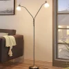 Lindby vloerlamp Gwendolin, 160 cm, nikkelkleurig, 2-lamps.