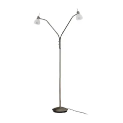 Lindby vloerlamp Gwendolin, 160 cm, nikkelkleurig, 2-lamps.