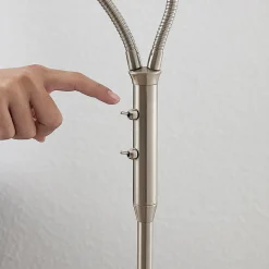 Lindby vloerlamp Gwendolin, 160 cm, nikkelkleurig, 2-lamps.