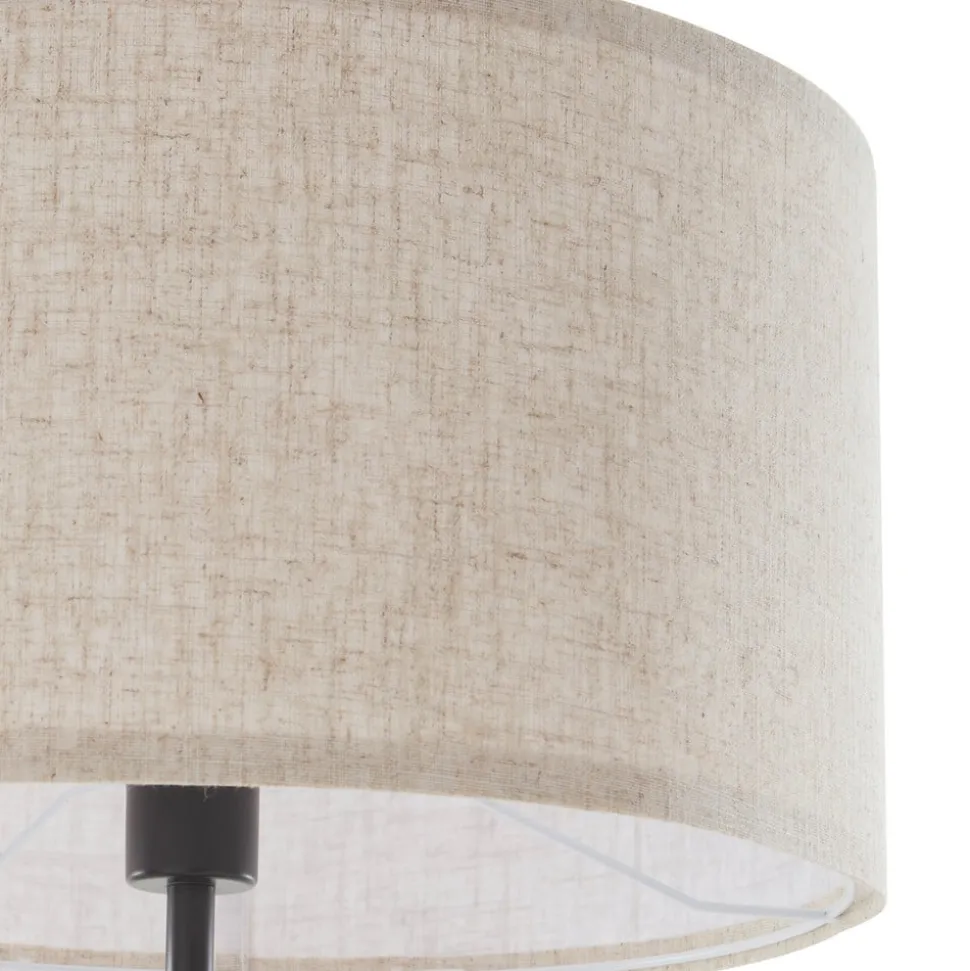 Lindby vloerlamp Herry, zwart, hout, driepoot, 153 cm