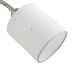 Lindby vloerlamp Jaileen, wit, textiel, 170 cm, leeslampje