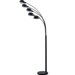 Lindby vloerlamp Jewa, zwart, metaal, 5-lamps, E14