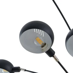 Lindby vloerlamp Jewa, zwart, metaal, 5-lamps, E14