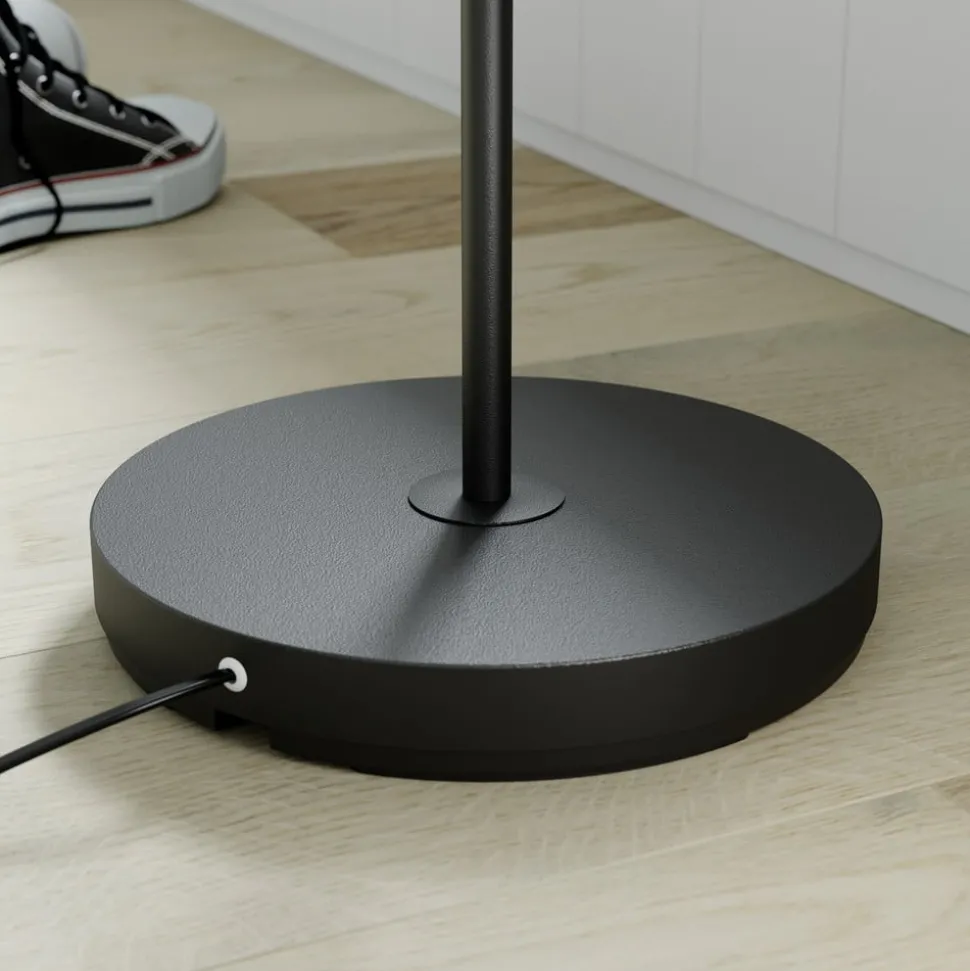 Lindby vloerlamp Karoli, zwart, 156cm, metaal, flexibele arm