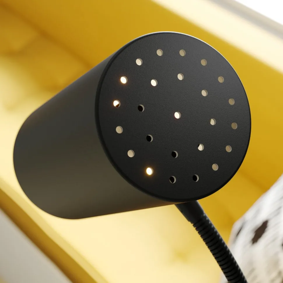 Lindby vloerlamp Karoli, zwart, 156cm, metaal, flexibele arm