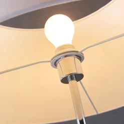 Lindby vloerlamp Katie, 162 cm, wit, textiel, hout, driepoot