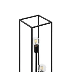 Lindby vloerlamp Krisha, zwart, metaal, 3-lamps, E27