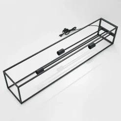 Lindby vloerlamp Krisha, zwart, metaal, 3-lamps, E27