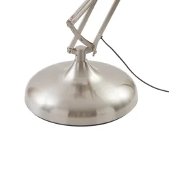 Lindby vloerlamp Leia, zilver, metaal, 180cm, draaibaar, E27