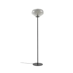 Lindby vloerlamp Lelia, rookgrijs, glas, metaal, 150 cm