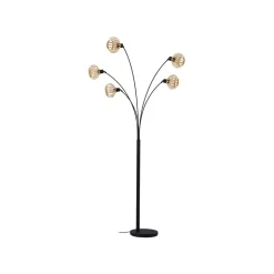 Lindby vloerlamp Lielle, natuurlijk bamboe, 5-lamps, 190 cm