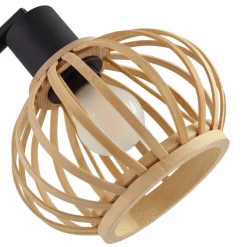 Lindby vloerlamp Lielle, natuurlijk bamboe, 5-lamps, 190 cm