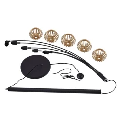 Lindby vloerlamp Lielle, natuurlijk bamboe, 5-lamps, 190 cm