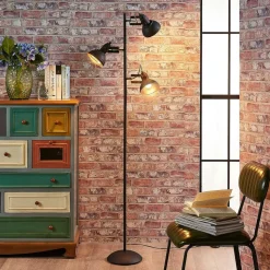 Lindby vloerlamp Lilly, zwart, metaal, 170cm, E14