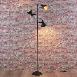 Lindby vloerlamp Lilly, zwart, metaal, 170cm, E14