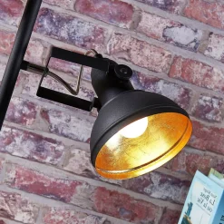 Lindby vloerlamp Lilly, zwart, metaal, 170cm, E14