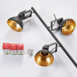 Lindby vloerlamp Lilly, zwart, metaal, 170cm, E14