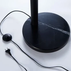 Lindby vloerlamp Lira, 5-lamps, hoogte 205 cm, zwart, goud