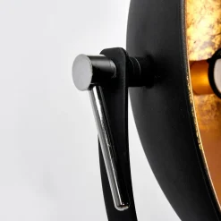 Lindby vloerlamp Mineva. zwart/goud, metaal, hoogte 180 cm