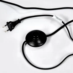 Lindby vloerlamp Mineva. zwart/goud, metaal, hoogte 180 cm