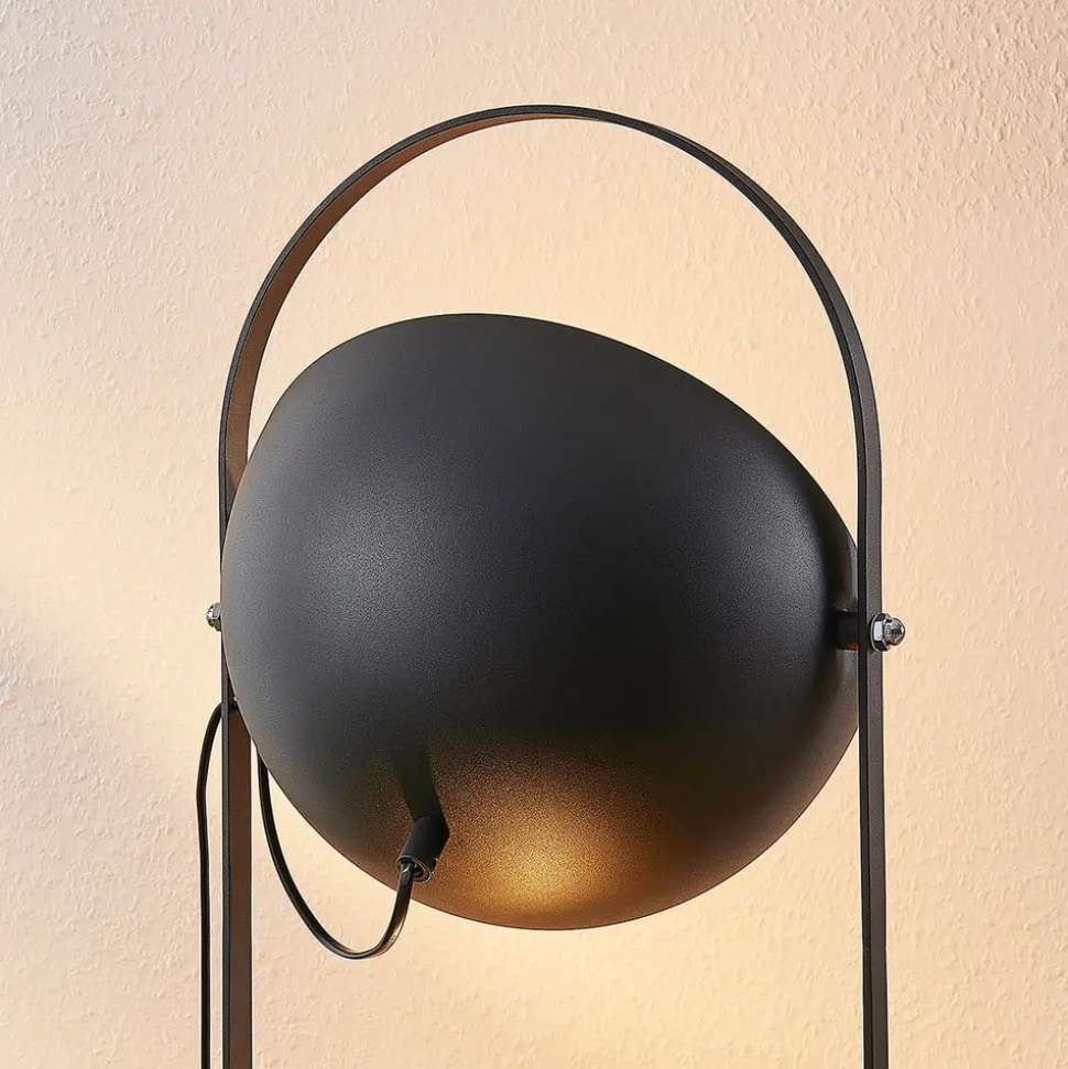 Lindby vloerlamp Muriel, 3-lamps, zwart/goud, metaal