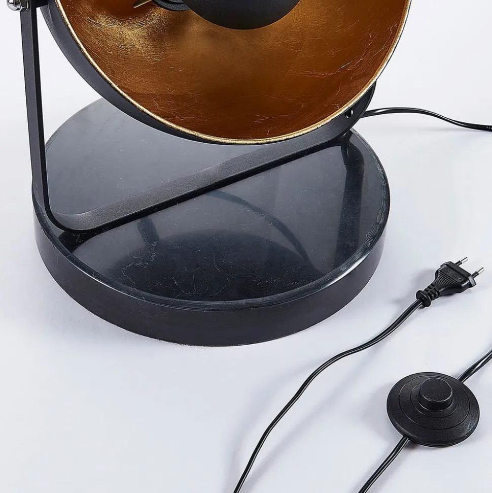 Lindby vloerlamp Muriel, 3-lamps, zwart/goud, metaal