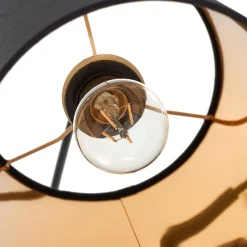 Lindby vloerlamp Nanika, zwart/goud, 202 cm, E27, 3-lamps.