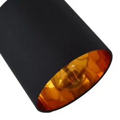 Lindby vloerlamp Nanika, zwart/goud, 202 cm, E27, 3-lamps.