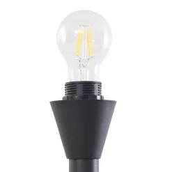 Lindby vloerlamp Nehemia, zwart, glas, leeslampje, 185 cm