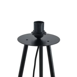 Lindby vloerlamp Nerys, zwart, bamboe, Ø 31,5 cm, driepoot