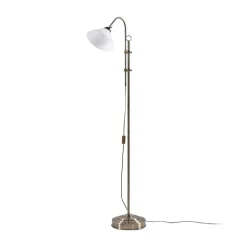 Lindby vloerlamp Otis, antiek messing, glas, 170 cm, E27