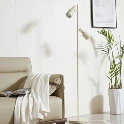 Lindby vloerlamp Ovelia, beige, metaal, E27