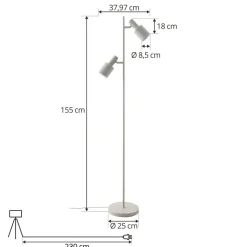 Lindby vloerlamp Ovelia, beige, metaal, E27