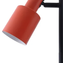 Lindby vloerlamp Ovelia, oranje/zwart, metaal, E27