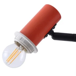 Lindby vloerlamp Ovelia, oranje/zwart, metaal, E27