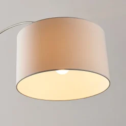 Lindby vloerlamp Railyn, wit, stof, 200cm, E27