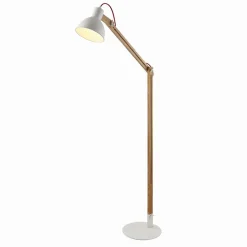 Lindby vloerlamp Shivanja, hout, verstelbaar, 146 cm, E27