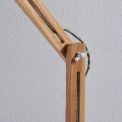 Lindby vloerlamp Shivanja, hout, verstelbaar, 146 cm, E27