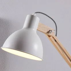 Lindby vloerlamp Shivanja, hout, verstelbaar, 146 cm, E27