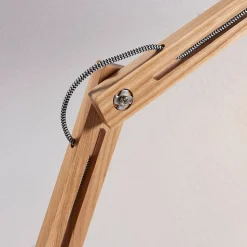 Lindby vloerlamp Shivanja, hout, verstelbaar, 146 cm, E27