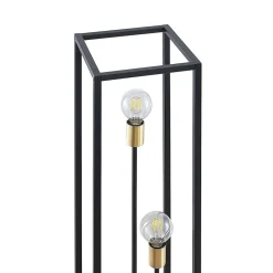 Lindby vloerlamp Tiliane, zwart, metaal, 3-lamps, 153cm