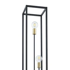 Lindby vloerlamp Tiliane, zwart, metaal, 3-lamps, 153cm