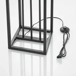 Lindby vloerlamp Tiliane, zwart, metaal, 3-lamps, 153cm