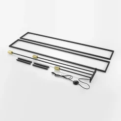 Lindby vloerlamp Tiliane, zwart, metaal, 3-lamps, 153cm