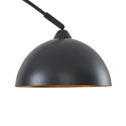 Lindby vloerlamp Tonka, zwart/goud, metaal, Ø 25 cm