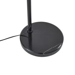 Lindby vloerlamp Tonka, zwart/goud, metaal, Ø 25 cm