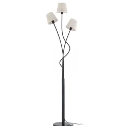 Lindby vloerlamp Torvy, zwart/wit, metaal, 165 cm, E14
