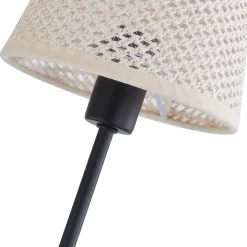 Lindby vloerlamp Torvy, zwart/wit, metaal, 165 cm, E14