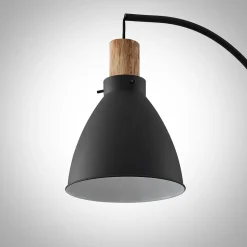 Lindby vloerlamp Trebale, zwart, hout, 154 cm, E27